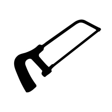 Demir testeresi araç silueti simgesi beyaz arkaplanda izole edildi