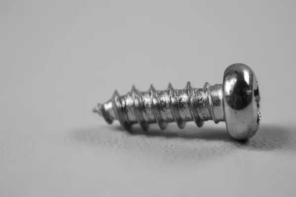 stock image screw close up isolated on white background,