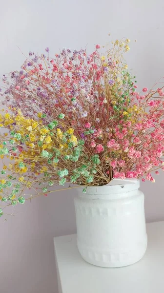 Schöne Blumen Der Vase Auf Weißem Hintergrund — Stockfoto