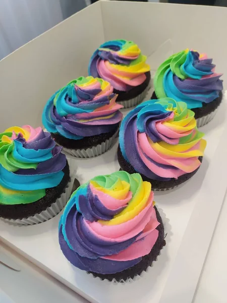 Bunte Cupcakes Für Ein Fest — Stockfoto