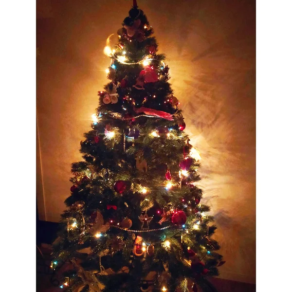 Christmas Tree Lights Garland — Stock Photo, Image