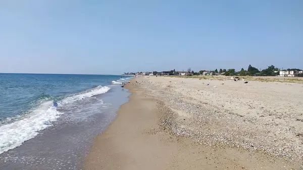 Pantai Dengan Pasir Dan Laut — Stok Foto