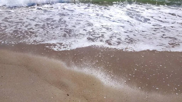 Θαλάσσια Κύματα Στην Παραλία — Φωτογραφία Αρχείου