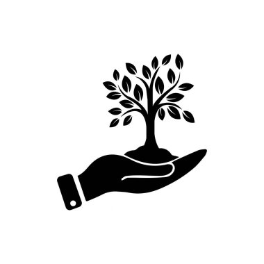 Beyaz arkaplanda bitki simgesi izole edilmiş fidan.