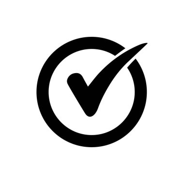 Simge vektör illüstrasyonunu doğrula. Düz tasarım biçimi