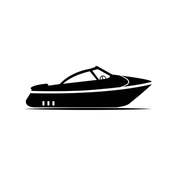 Tekne Yelken Yelken Gemi Yat Simgesi Vektör Illustration Düz Tasarım — Stok Vektör