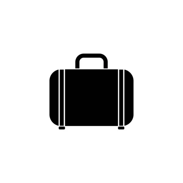 スーツケースのアイコン 手荷物ベクトルアイコンを移動します 白を基調としたフラットロゴスーツケース ベクターイラスト — ストックベクタ