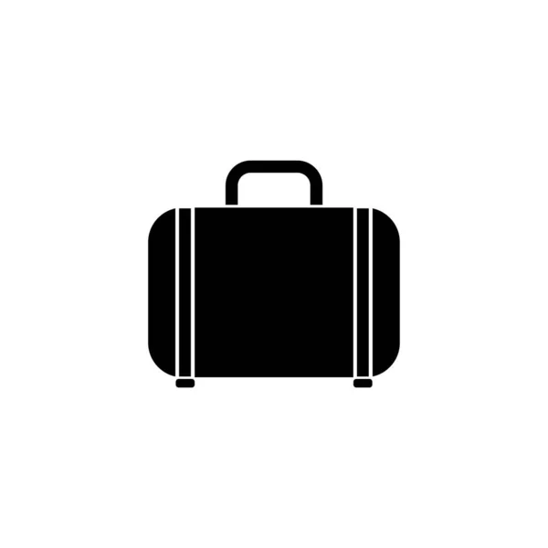 Ikona Walizki Ikona Wektora Bagażu Podróżnych Płaska Walizka Logo Białym — Wektor stockowy