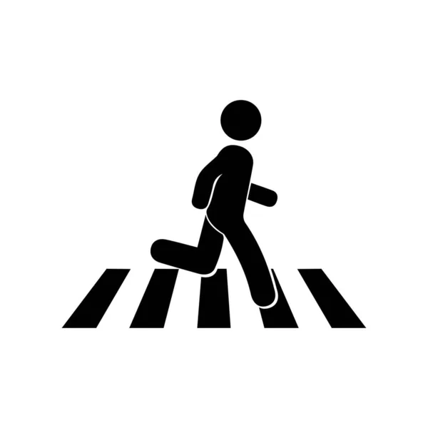 Pedestrian Crossing Icon Zebra Crossing Vector Icon Isolated White Background — Stock Vector