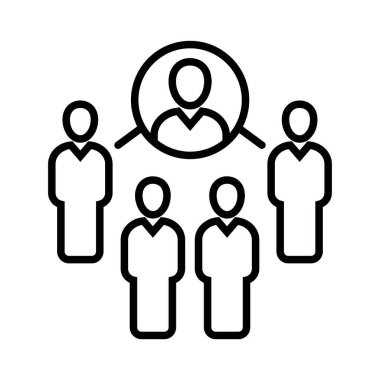 Coordinating line icon with people