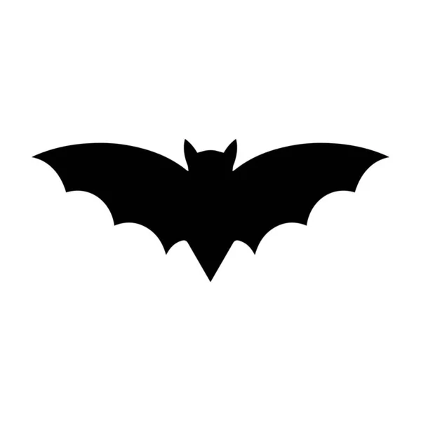 Pipistrello Silhouette Illustrazione Vettoriale Sfondo Bianco Isolato Stile Piatto Simbolo — Vettoriale Stock