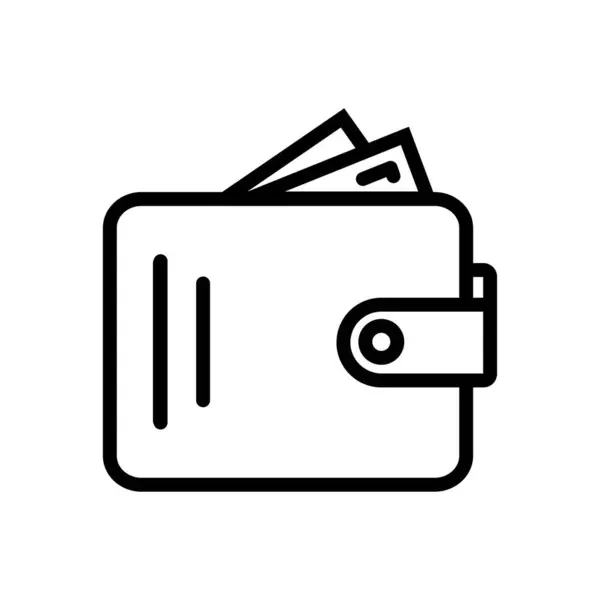 Plånboksikonen Disposition Plånbok Vektor Ikon För Webbdesign Isolerad Vit Bakgrund — Stock vektor