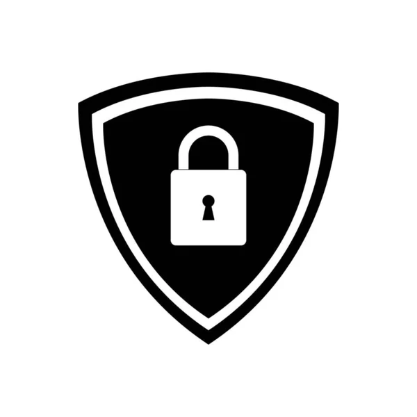 Значок Безопасности Плоском Стиле Символ Безопасности Щита Вашего Веб Сайта — стоковый вектор