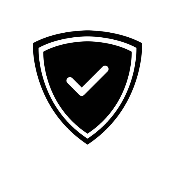 Escudo Con Marca Verificación Vector Icono Marca Garrapata Símbolo Aprobado — Vector de stock