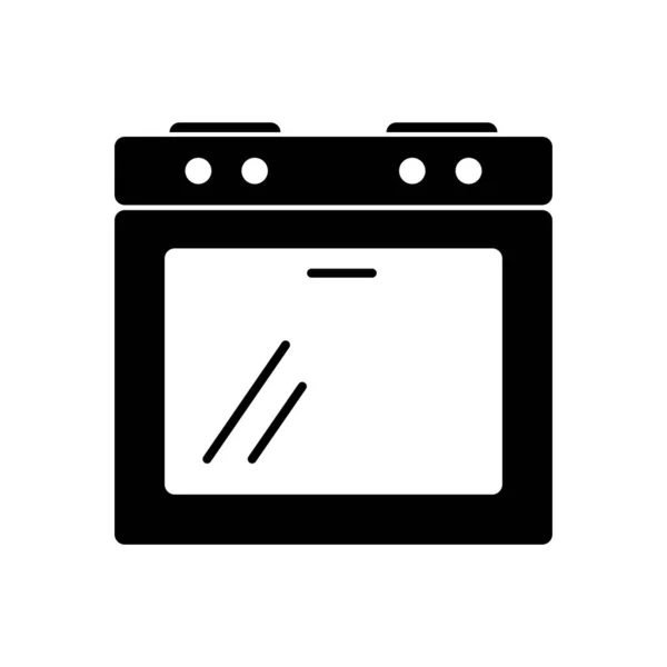 Значок Печи Векторная Газовая Плита Значок Линии Кухонный Прибор Векторная — стоковый вектор