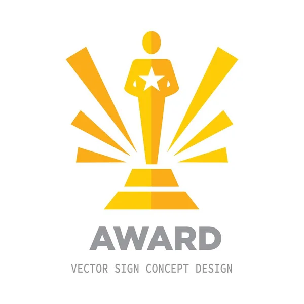 stock vector Award winner cup - logo icon on white background vector illustration. Statuette reward championship concept sign. Graphic design element.