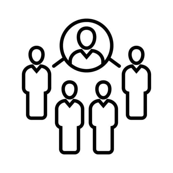 Coordinating Line Icon People — Vetor de Stock