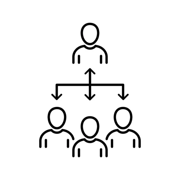 Coordinate Team People Line Icon Business Company Group Coordination Linear — Stockvector