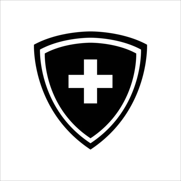 Escudo Protecção Sanitária Ícone Para Design Fundo Branco — Vetor de Stock