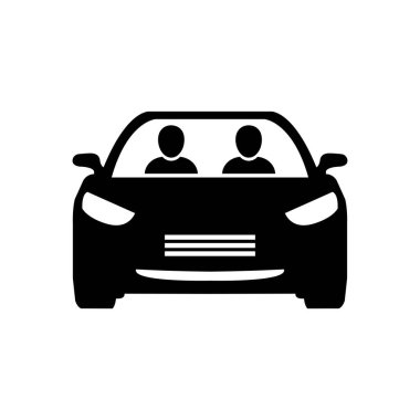 Servis ikonu. Araba paylaşımı. Yolculuk. Beyaz arkaplanda vektör simgesi izole edildi.