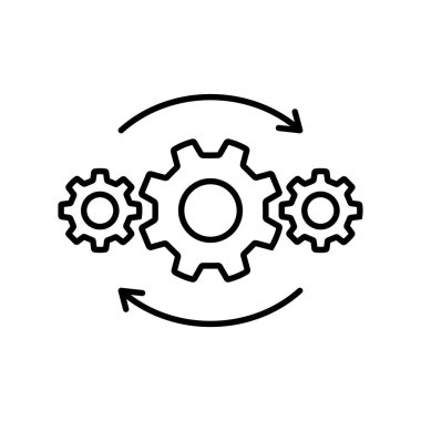 Operasyon hattı simgesi tasarımı. Modern satır biçiminde işlem simgesi. Vektör illüstrasyonu.