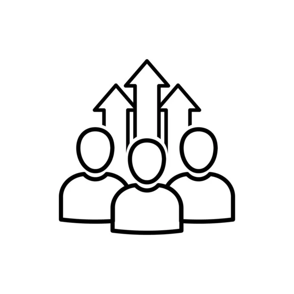 Team Growth Development Icon White Line Vector — Stock Vector