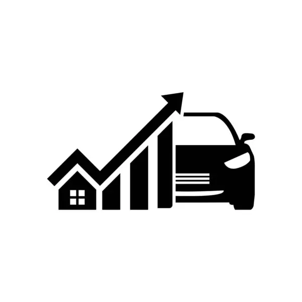 Jazda Samochodem Kosztuje Ikonę Koszt Życia Wzrost Cen Ikona Wektorowa — Wektor stockowy