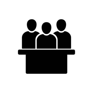 Beyaz arkaplanda izole edilmiş jüri simgesi