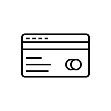 Doğrusal olarak ödeme simgesi. Kredi kartı ince çizgi simgesi, vektör illüstrasyonu ile ödeme.