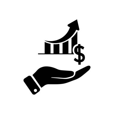 Uzun vadeli değer simgesi. Dijital dönüşüm koleksiyonundan tek renkli tabela. Web tasarımı ve bilgi grafikleri için yaratıcı uzun vadeli değer simgesi çizimi