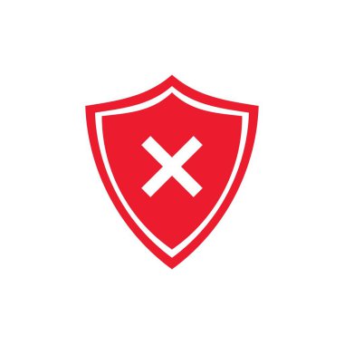 Kalkan simgesi düz stil. Vektör illüstrasyonu.