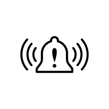 Basit bir çan çizgisi simgesi. Piktogram çekin. Beyaz arkaplanda izole edilmiş vektör illüstrasyonu. Birinci kalite sembol. Mobil uygulama ve web siteleri için vektör imzası.