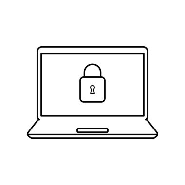 Güvenlik Bilgisayar Kilidi Simge Logosu Tasarımı Elemanı