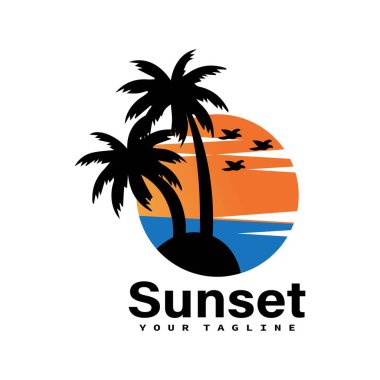 gün batımı logo vektör şablonu.