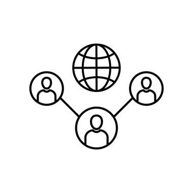 İnsanlarla dış kaynak çizgisi simgesi