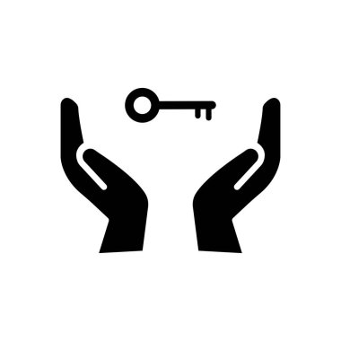 Elin anahtarda olsun. Vektör simgesi.