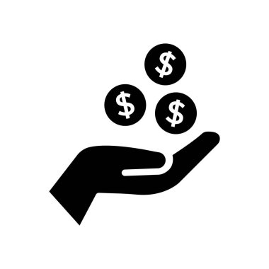 Para Simgesi Vektörü. Ödeme sistemi. Bozuk paralar el yazısı beyaz arka planda izole edilmiş. Düz tasarım biçimi