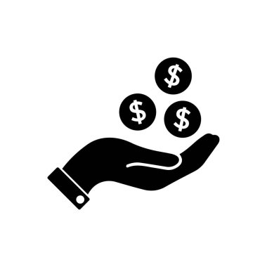 Para Simgesi Vektörü. Ödeme sistemi. Bozuk paralar el yazısı beyaz arka planda izole edilmiş. Düz tasarım biçimi