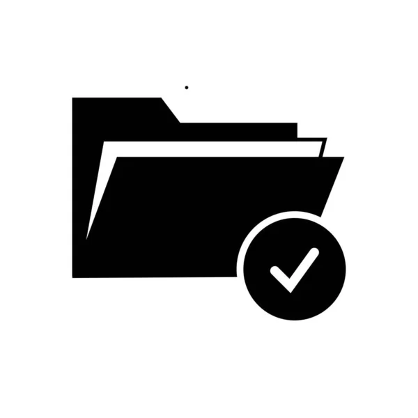 Folder Check Mark Icon Vector — Stock Vector