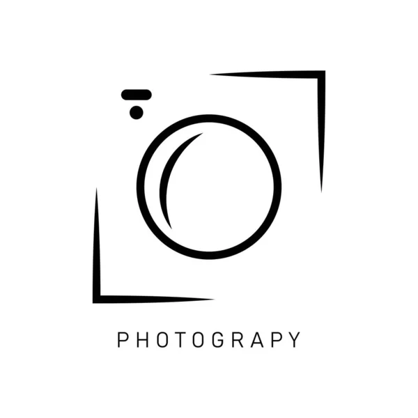 Fotografia Câmera Logo Icon Design Vector Ícone Linha Fina Vetorial — Vetor de Stock