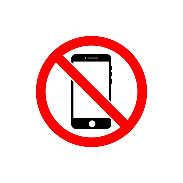 Silent Mode Handphone Icon Sign Warning Vector Illustration — Stock Vector