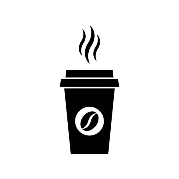 Kávový Šálek Plastový Šálek Kávy Horkou Kávou Plochém Stylu Ikona — Stockový vektor