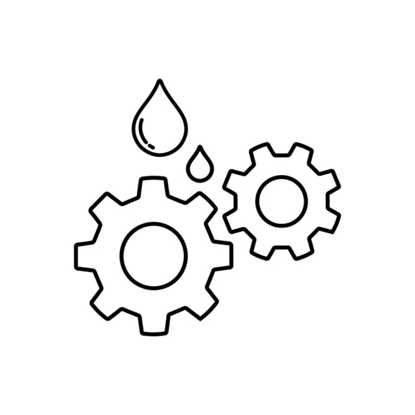 Значок Тонкой Линии Масла Передач Автомобильная Жидкостная Векторная Иллюстрация Изолирована — стоковый вектор
