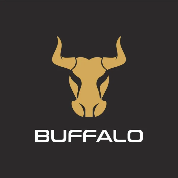 Idées Créatives Buffalo Tête Design Logo Sur Fond Blanc Deviennent — Image vectorielle