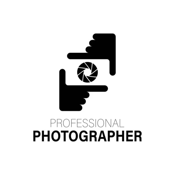 Logo Kamerası Fotoğrafçının Elinde — Stok Vektör