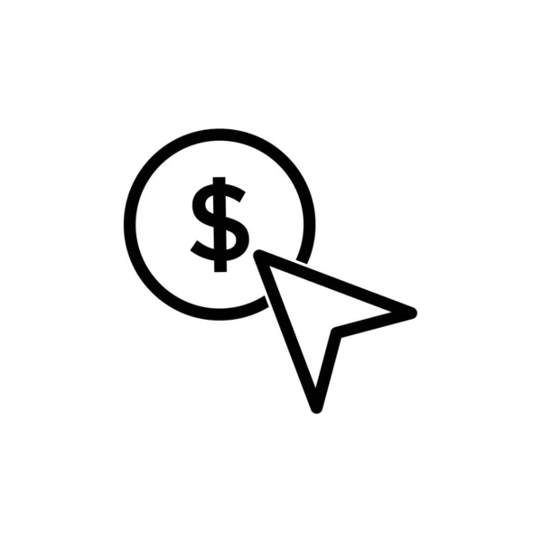 Pay Click Icône Ligne Balayage Illustration Élément Simple Pay Click — Image vectorielle