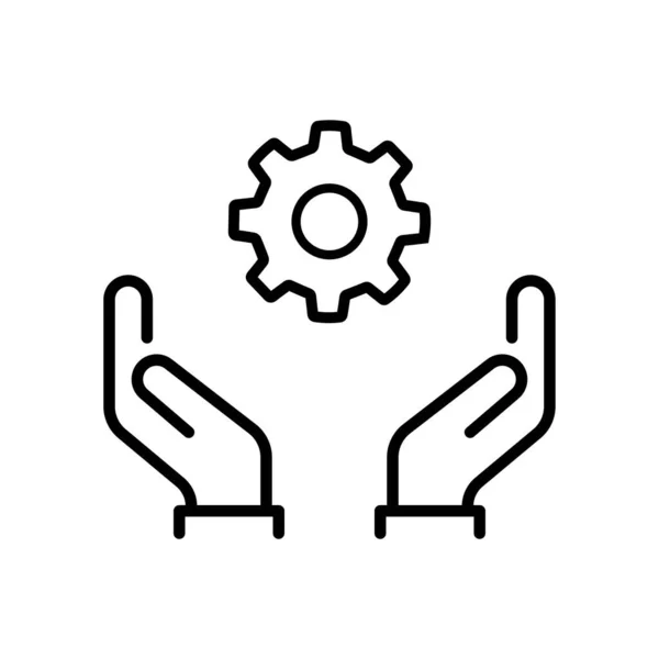 Εικονίδιο Ικανότητας Ειδικευμένος Υπάλληλος Gear Και Χέρι Σύμβολο Των Ικανοτήτων — Διανυσματικό Αρχείο