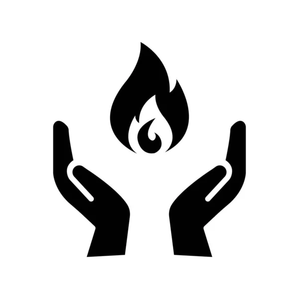 stock vector hand holding a fire icon, flat design best vector icon