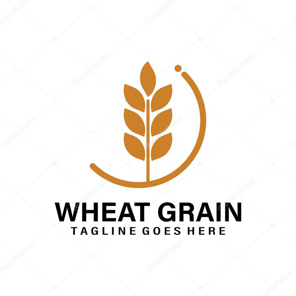 Wheat grain logo icon vector isolated