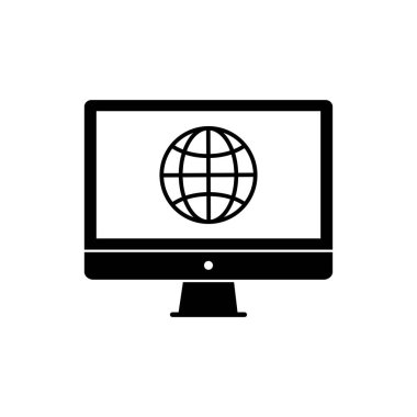 monitör - İnternet simgesi vektörü
